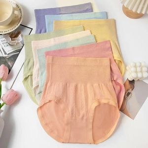 Kadın Panties Yüksek bel iç çamaşırı dikişsiz kalçalar gövde şekillendiricileri brifingler saf pamuk üçgen renk rastgele 7pcs