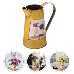 Vasen Dekor Vintage Zinn Vase Stylish Flower Eimer Mode Eisen Chic Artistic Retro