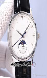 Master Ultra Thin 1368420 Moon Phase Automatic Mens Watch 39 мм стальной корпус белый циферблат.