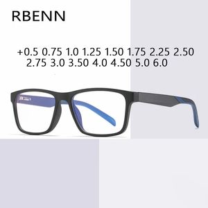 Rbenn Classic Ultralight Anti -Blue Light Reading Glasses Men Women TR90 quadrado quadro Blue Rays Blocking Computer Reader 1.75 240416