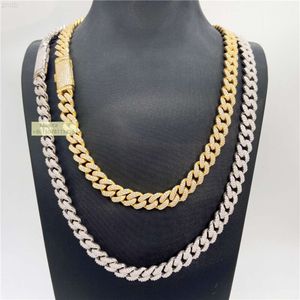 10mm Hip Hop Jewelry Real Gold Plating Trendy 925 Solid Silver Necklace Moissanite Cuban Link Chain Iced Out Cuban Link