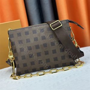 Bolsa de baguete em cadeia de designer de luxo, bolsa de axila elegante, bolsa versátil de crossbody, bolsa de ombro checada, bolsa de trabalho, bolsa, bolsa de viagem, bolsa de mensagens, suporte de cartão, bolsa de telefone