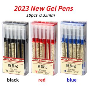 Pens 12/6pcs 0.35mm Gel Pen Japan MUJIs Style Red/Black/Blue Ink Refill School Office Pen Stationery For Handle Writing Supplier 2023