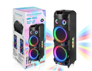 Speakers 200W super power dual 12 inch audio front and rear universal wheel pull rod Bluetooth audio subwoofer colorful cool LED ligh