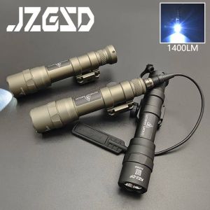 SCOPES AIRSOFT Vapen M600 M600DF LED -ficklampa 1400 Lumen Hunting Scout Light med SF Remote Pressure Switch Fit 20mm Picatinny Rail
