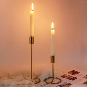 Candle Holders Decoration Romantic Dinner Wedding Ornament Pillar Craft Candelabra Vintage Metal Holder Long Candlestick