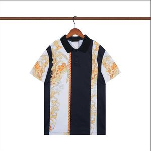 2024SS Projektant Stripe Polo Shirt T koszule wąż polo pszczoły kwiat haftowa męska High Street Fashion Horse Polo T-shirt#187