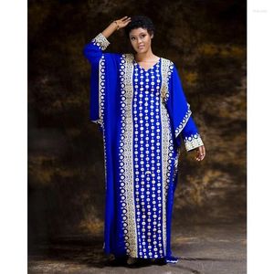 Ethnic Clothing Royal Blue Moroccan Dubai Kaftans Farasha African Abaya Dress Very Fancy Long Gown Fashion Trend