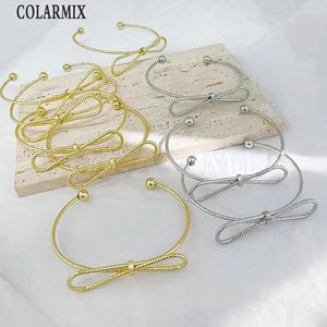 Bangle 3Pcs Simple Classic Design Women Jewelry Lovely Cute Bow Bracelet Fashion Gift 40386