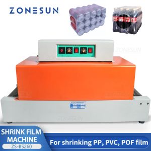 İşlemciler Zonesun Otomatik Büzülme Tüneli PVC Film Büzülme Isı Kollu Plastik Paketleme Kutusu Tanajları Gıda Sealler Strapper Aracı ZSBS260