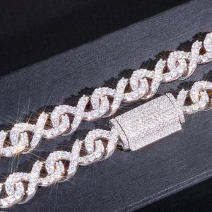 Пропуск Diamond Tester S925 Серебро с GRA VVS Moissanite Кубинская цепь 9 мм уникальное ожерелье хип -хопа для мужских украшений