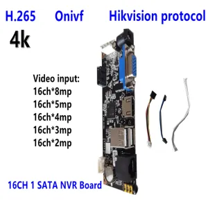 Lens 16CH NVR Плата 4K 8MP ONVIF ULTRA H.265 для IP -камеры сеть Vedio Recorder CMS P2P Мобильный монитор MAX 10TB HDD