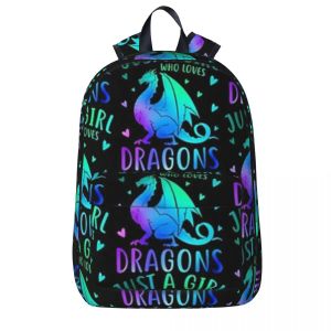 Çantalar sevimli sadece ejderhaları seven bir kız sırt çantaları erkek kız kitap çantası öğrencileri okul çantaları çocuk sırt çantası seyahat sırt çantası omuz çantası