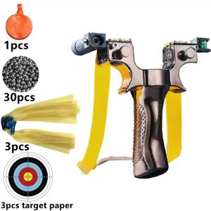 Scopes High Precision Slingshot with Laser&Spirit Level Bow Catapult Infrared Outdoor Sports Sling Shot Hunting Accessories Rubber Band