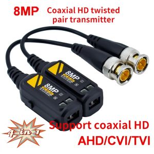 Ladegeräte 1 Paar BNC zu RJ45 Passiven Video -Power + Audio Balun Transceiver für CCTV -Kamera 8MP CVBs AHD CVI TVI UTP Balun