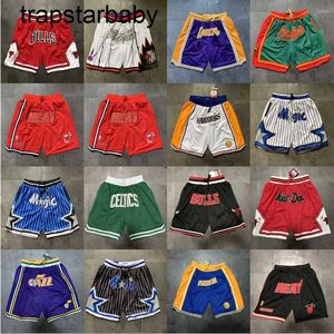 Basket Lakers Celtic Rockets Pistons Hornets King broderade fickbyxor Sportshorts