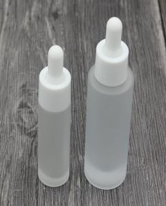 Classic 15ml 30ml frosted clear glass dropper bottle eye essential oil serum glass bottle with white dropper1759340