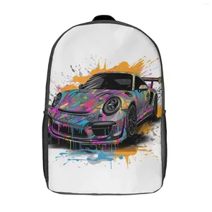 Backpack Classic Sports Car Grafitti Psychadelic Streetwear Plecaks Youth Cycling Soft High School Torby