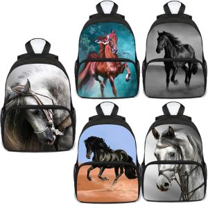 Väskor Cool Animal Horse Waterproof School Bag pojkar Unicorn Print School Väskor för flickor Laptop Ryggsäck Tonårare Skolväska Bokväska