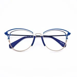 Sunglasses Frames Belight Optical Arrival Two-Dimensional Design Metal Glasses Cat Eye Prescription Eyeglasses Retro Frame Eyewear GR047