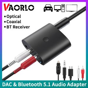 Adaptör DAC Bluetooth 5.1 Ses Alıcı Dijitalden Analog Dönüştürücü 3.5mm AUX RCA Koaksiyel Optik Stereo Kablosuz Adaptör TV PC Arabası için