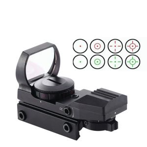 Scopes 11mm/20mm Schiene Holographische rote Punkt Anblick 4 Ablehnung Taktischer Zielfernrohr -Jagdzubehör für Gewehr Airsoft Jagd