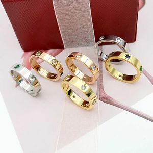 Projektant mody carter 6 pierścień diamentowy kolor love tytanowe galwaniczne galwaniza