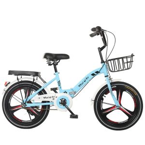 Lights WolFAce Folding Bicycle Bike 18/20 Inch Primary School Student Lightweight Aluminum Alloy Onewheeled Stroller Children's Bike