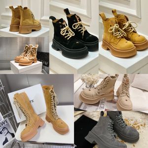 Designer Boots popular Trendy Women Short Booties Ankle Boot Luxury Soles Womens Party Thick Heel size 35-40 Desert SMFK GAI