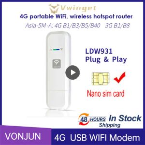 라우터 1/2/3PCS LDW931 LTE 라우터 모뎀 4G WiFi SIM 카드 동식 가능한 모바일 UIF 플러그 및 플레이 유럽 한국 러시아에 적합합니다.