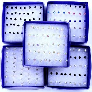 Orecchini per borchie da 20 coppie versione femminile coreana in scatola semplice vetro in plastica in resina lucido da 3 mm