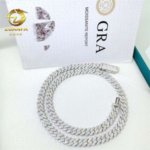 العلامة التجارية المخصصة ماسانيت مويسانيت Iced 925 Sterling Silver Hip Hop Jewelry Necklace Necklace Necklace