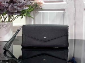 M63926オリジナルカウレザーMyLockme Pochette with Chain Strap Wallet Compact Purse Clutchesイブニングキーカードホルダーロングウォレット4270387