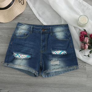 Jeans da donna Donne Summer Short Sexy Slim Hole Shorts Pantaloni Denim Tasche tagliate Stretch Stretch sfilacciate