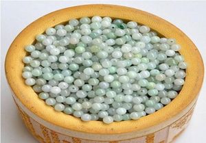 6mm lösa pärlor Little Charms hänge naturligt ren klar burmesisk jade pärla diy smycken för halsbandsbracelets3262214
