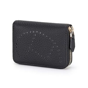 Women Women Small Hollow H Woman Hore Cow Leather ID بطاقة الائتمان حامل البطاقات Case Pocket Organizer Money Phone Coin Bag 22245p