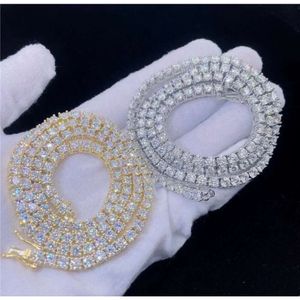 Maiyi Jewelry Custom Gold Necklace 18k Tennis Necklace Moissanite Solid Real 9k 10k 14k Tennis Necklace for Women Men