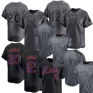 2024 City Connect Custom Mets Men Women Youth Size S-6XL NY 20 PETE ALONSO 12 Francisco Lindor 4 Francisco Alvarez 31 Mike Piazza Baseball Jersey York Stitched