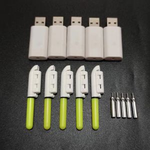 Tillbehör 5 datorer/Lot Electronic Light Stick Clip på teleskopfiskestav vattentät glödande lampskväll fiske A568