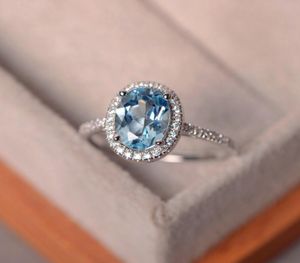 Female Natural Aquamarine Stone Ring 100 Real 925 Sterling Silver Wedding Rings For Women Promise Oval Engagement Ring3171552