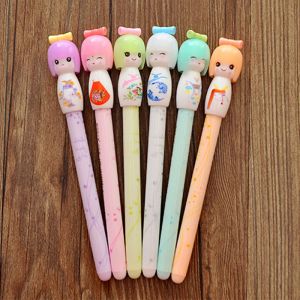 Pens 36 PC/Lot sevimli bebek jel kalem Japon kawaii 0.38mm siyah mürekkep kalemleri ofis okul malzemeleri canetas escolar japonya kalem