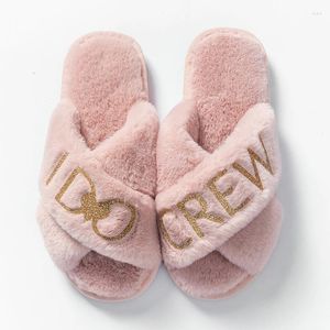 Slippers I DO Slipper Personalize Custom Bride Hen Party Favor Bridesmaid Set Woman Wedding 03