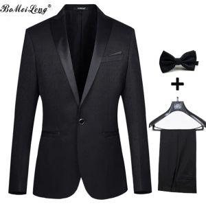 Tuxedos 2021 Ternos de casamento para smoking de moda Man Tuxedos Tailcoat Men Terne With calça Jaqueta masculina no noivo+calça+gravata