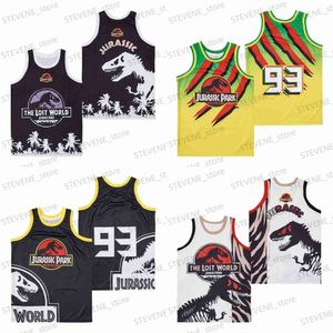 Camisetas camisetas de basquete masculino Jerseys The Lost World Jurassic Park Jersey Costura Bordado de alta qualidade Esportes ao ar livre Amarelo preto azul T240325