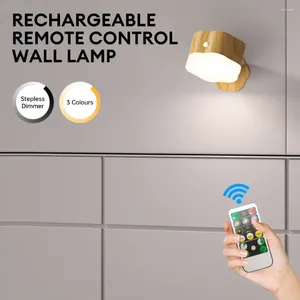 Wall Lamp LED Remote Touch Control 3 Color Dimming Cordless Light 360 Degrees Rotatable Bedside For Bedroom