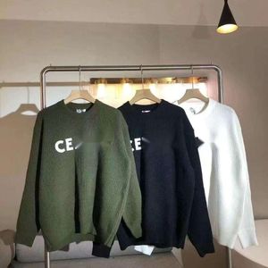 Celinnes Sweater Designer Sweater Luxury Fashion Womens Sweaters Loose Letter Patchwork Embroidered Couple Round Neck Knitted Pullover For Men And Women