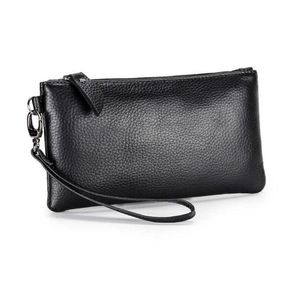 財布MJ本物の革の女性クラッチウォレット高品質の本皮の長い財布リストストラップ女性財布ソリッドマネーPho3291598