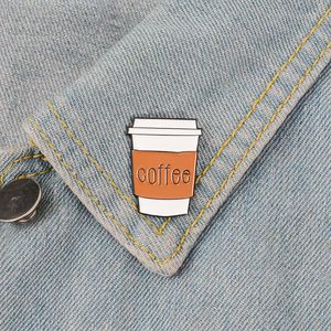 Coffee cup Enamel Pin Coffee life lovers badge brooch Lapel pin Denim Jeans shirt bag Cartoon Jewelry Creative Gift for Friends S1000