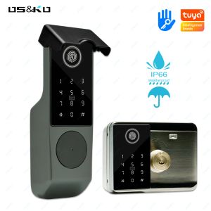 Control Smart Fingerprint Door Lock for Iron Gate Outdoor Lock with App Keyless Entry Door Lock for Home Ip66 Waterproof Electronic Lock
