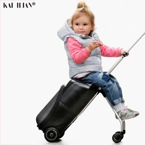 Strumpor nya lata rullande skiva rese resväska barn vagn fodral på hjul för baby lage bil kan sitta bärar vagnslåda
